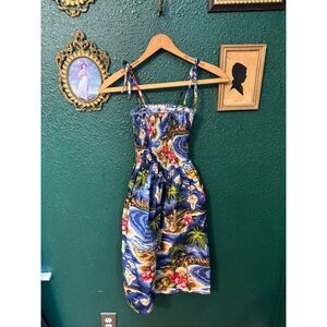 Shannon Marie Girls Hawaii Tropics Printed Dress Sz Large Vintage